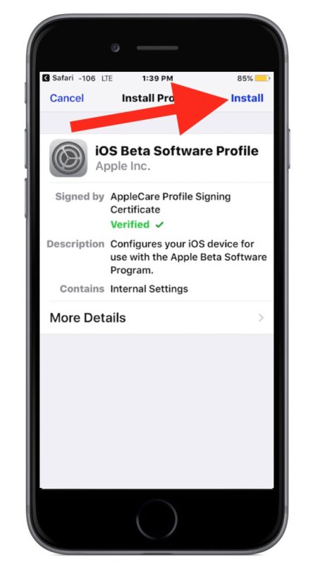 download beta profile ios 15