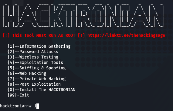 Information Gathering with hacktronian