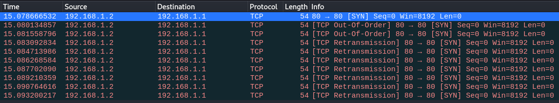 Check response in Wireshark