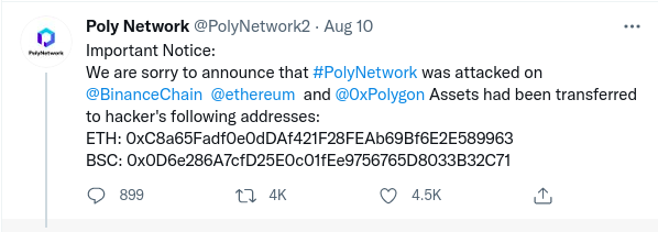 polynetwork hack tweet