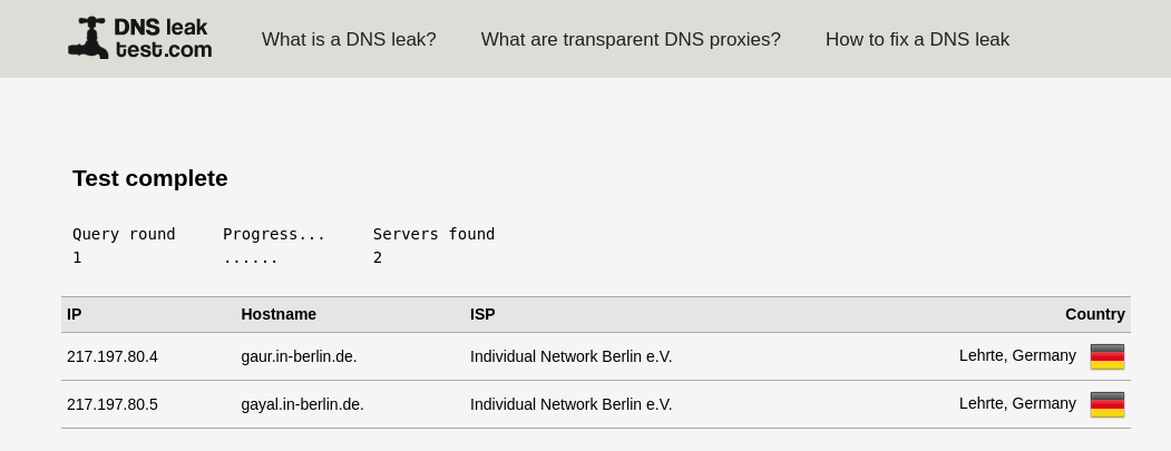 dns leaks test