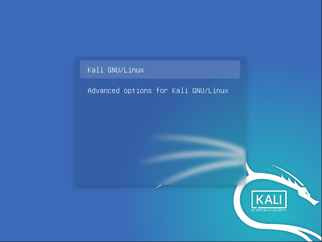 kali linux booting