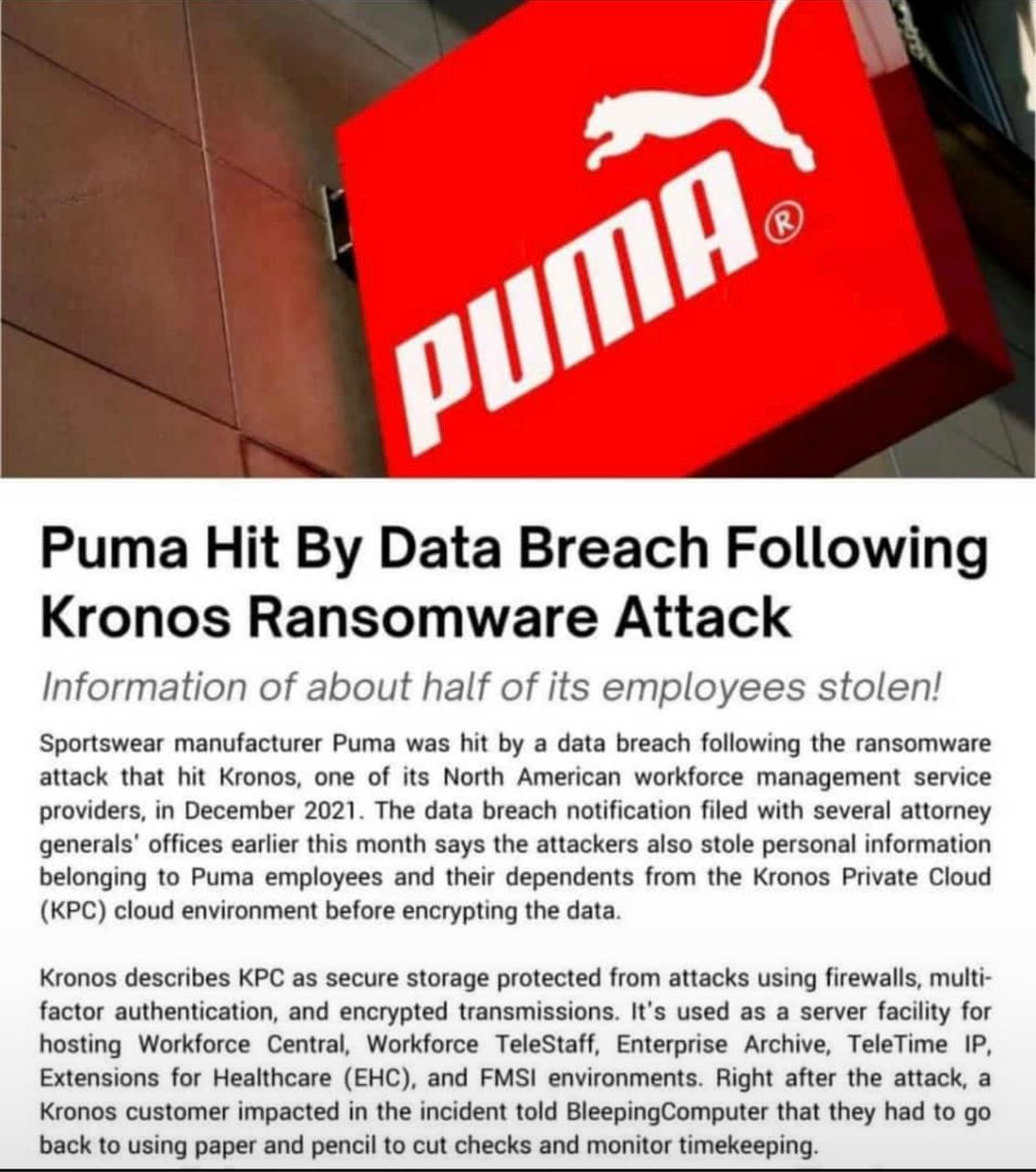 Puma ransomware attack